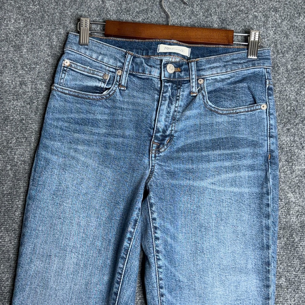 Madewell Slim Boy Jeans Women's Size 25 Blue Straight Leg Mid Rise Light Wash